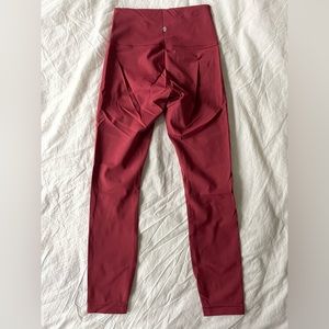 Red/burgundy Lululemon leggings!